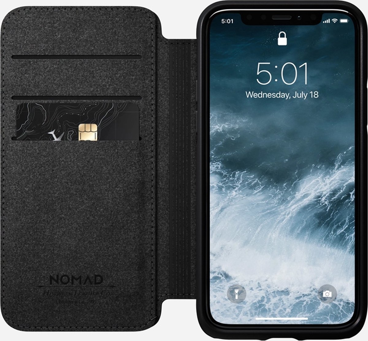 Nomad Rugged Folio case voor iPhone 11 Pro Max - Black / Zwart