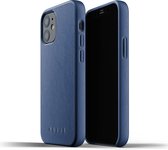 Mujjo - Full Leather Case iPhone 12 Mini - Blauw