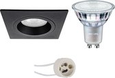 LED Spot Set - Primux Rodos Pro - GU10 Fitting - Inbouw Vierkant - Mat Zwart - 93mm - Philips - MASTER 927 36D VLE - 3.7W - Warm Wit 2200K-2700K - DimTone Dimbaar