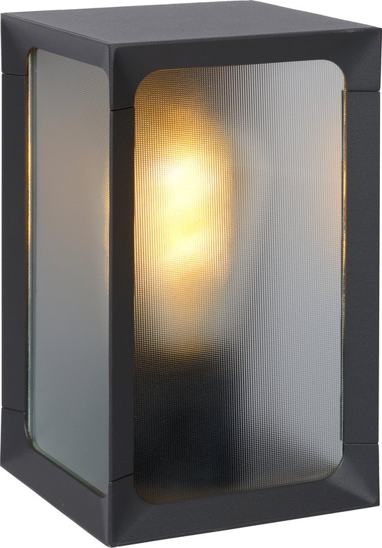 Lucide CAGE - Wandlamp Binnen/Buiten - LED - 1xE27 - IP44 - Antraciet