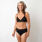 Moodies Undies menstruatie & incontinentie ondergoed - Classic slip kant - moderate kruisje - Zwart - maat L