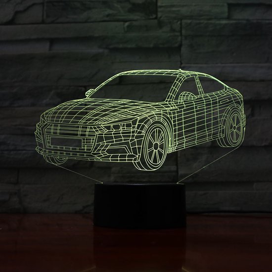 3D Led Lamp Met Gravering - RGB 7 Kleuren - Auto