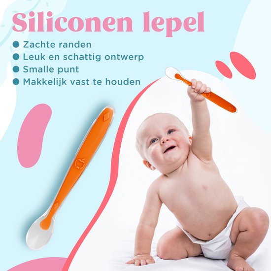 Nevi Kunststof Placemats - Kinderbestek Kinderservies Baby servies- Kinderbord - Placemat kinderen - Bord met zuignappen Oranje van Nevi — afbeelding 3