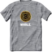 Bitcoin Whale - Crypto T-Shirt Kleding Cadeau | Dames / Heren / Unisex | Bitcoin / Ethereum shirt | Grappig Verjaardag kado | BTC Tshirt Met Print | - Donker Grijs - Gemaleerd - L