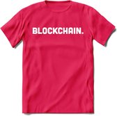 Blockchain - Crypto T-Shirt Kleding Cadeau | Dames / Heren / Unisex | Bitcoin / Ethereum shirt | Grappig Verjaardag kado | BTC Tshirt Met Print | - Roze - XXL