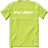 When Lambo - Crypto T-Shirt Kleding Cadeau | Dames / Heren / Unisex | Bitcoin / Ethereum shirt | Grappig Verjaardag kado | BTC Tshirt Met Print | - Groen - 3XL