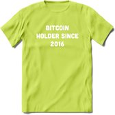 BTC Holder Since 2016- Crypto T-Shirt Kleding Cadeau | Dames / Heren / Unisex | Bitcoin / Ethereum shirt | Grappig Verjaardag kado | BTC Tshirt Met Print | - Groen - L