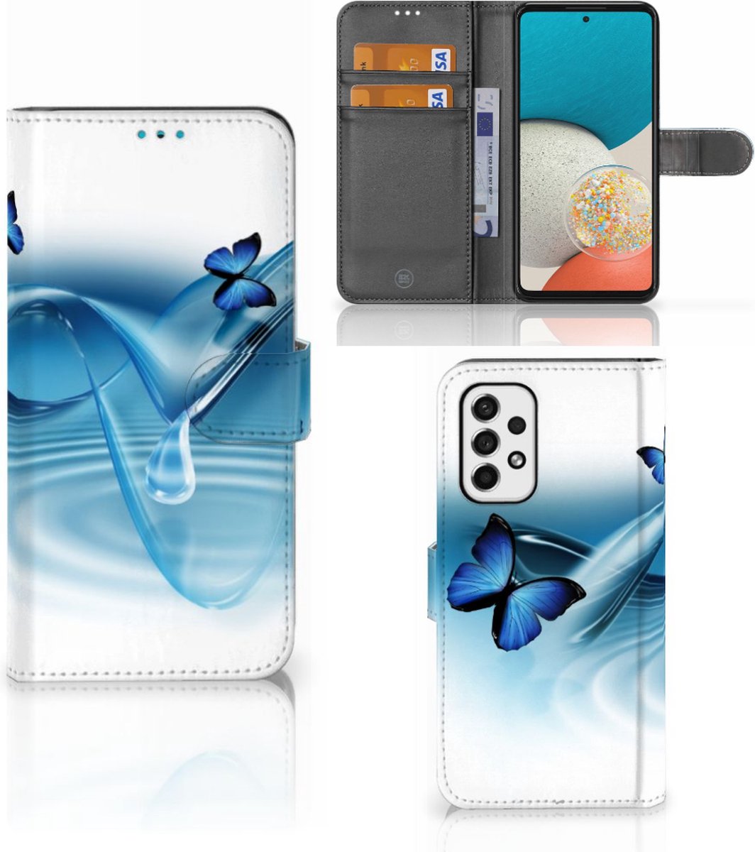 Samsung Galaxy A53 Telefoonhoesje met Pasjes Vlinders