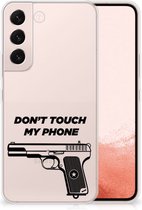 Back Case Siliconen Hoesje Samsung Galaxy S22 Telefoonhoesje Pistol Don't Touch My Phone