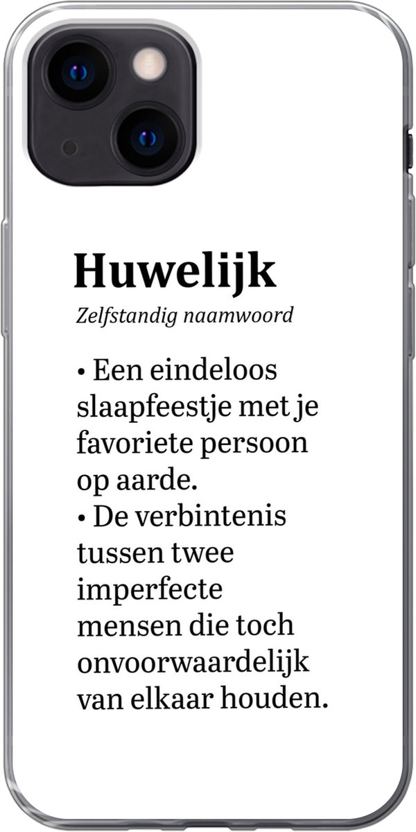Telefoonhoesje Geschikt voor iPhone 13 mini hoesje - Spreuken - Trouwen - 'Huwelijk' - Quotes - Siliconen Telefoonhoesje Telefoonhoesje