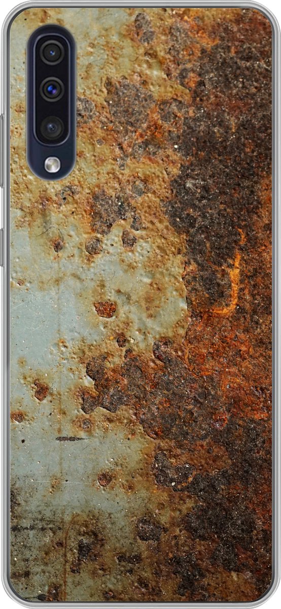 Telefoonhoesje Geschikt voor Samsung Galaxy A30s hoesje - Staalplaat - Oud - Roest print - Siliconen Telefoonhoesje Telefoonhoesje