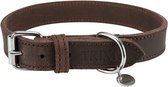 Trixie halsband hond rustic vetleer donkerbruin (42-48X2,5 CM)