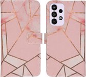 iMoshion Design Softcase Book Case Samsung Galaxy A33 hoesje - Pink Graphic