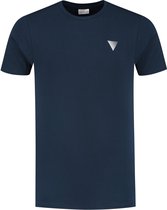 Purewhite -  Heren Slim Fit   T-shirt  - Blauw - Maat L