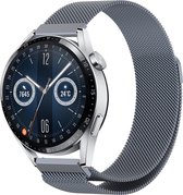 Milanees Smartwatch bandje - Geschikt voor  Huawei Watch GT 3 46mm Milanese band - space grey - 46mm - Strap-it Horlogeband / Polsband / Armband