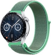 Strap-it Nylon smartwatch bandje - geschikt voor Huawei Watch GT / GT 2 / GT 3 / GT 3 Pro 46mm / GT 2 Pro / GT Runner / Watch 3 & 3 Pro - mint