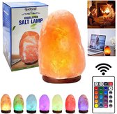 Zoutlamp | Verlichting | Himalayazout | Zoutkristallamp | Led-Lamp | Usb | Handgemaakt | 16 Kleuren | Amberkleur | Natuurproduct | Kristal