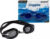 Zwarte zwembril met latex hoofdband