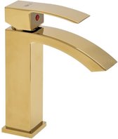 Badkamer wastafel kraan staande kraan goud