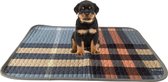 Sharon B - Puppy training pad - plasmat - ruit motief - 50 x 70 cm - hondentoilet - herbruikbaar - wasbaar - voordelig en verantwoord