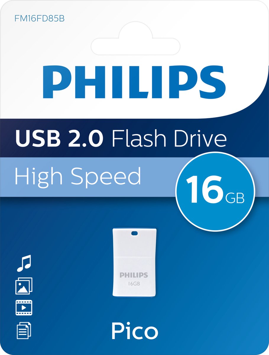 Philips FM16FD85B - USB 2.0 16GB - Pico - Blauw