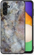 Leuk TPU Backcase Geschikt voor Samsung Galaxy A13 5G | Geschikt voor Samsung Galaxy A04s Telefoonhoesje met Zwarte rand Marmer Grijs