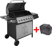 Everest Gasbarbecue 6+1 kookzone zwart en zilver