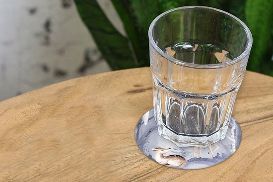 Sous-verres pour verres - Ronds - Hiver - Vogel - Cerf - 10x10 cm - Sous-verres - 6 pièces