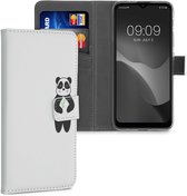 kwmobile telefoonhoesje voor Motorola Moto G30 / Moto G20 / Moto G10 - Hoesje met pasjeshouder in zwart / groen / wit - design
