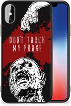 Coque arrière Coque en Siliconen TPU iPhone X | Étui pour téléphone portable Xs avec bord noir Zombie Blood
