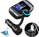 Transmetteur FM Bluetooth - Chargeur de voiture Chargeur USB - Appel mains libres - MP3 - Chargeur de voiture - Kit de voiture Bluetooth - Musique en streaming - Charge Quick 3.0