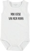 Baby Rompertje met tekst 'Mini versie van mijn mama' | mouwloos l | wit zwart | maat 50/56 | cadeau | Kraamcadeau | Kraamkado