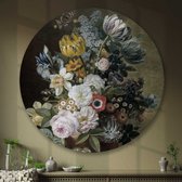 Artistic Lab Poster - Muurcirkel Stilleven Met Bloemen Eelkema Rond Dibond - Multicolor