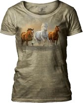 Ladies T-shirt On The Run Horses S
