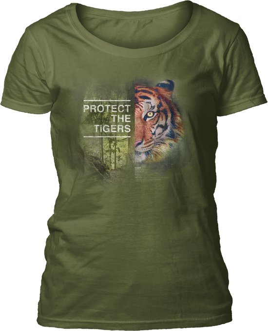 Ladies T-shirt Protect Tiger Green M