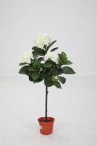 kunstplant - Hortensia - hydrangea - topkwaliteit plant - kamerplant - Wit - 70 cm hoog