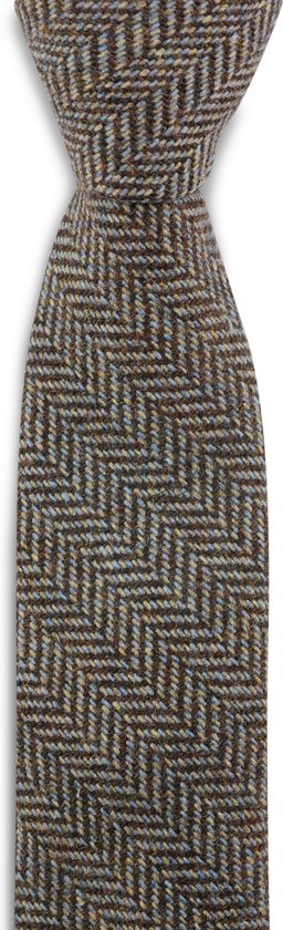 Sir Redman - cravate - Kealan Tweed - mélange de laine - marron / bleu clair / beige