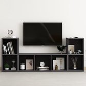 Decoways - 3-delige Tv-meubelset spaanplaat grijs