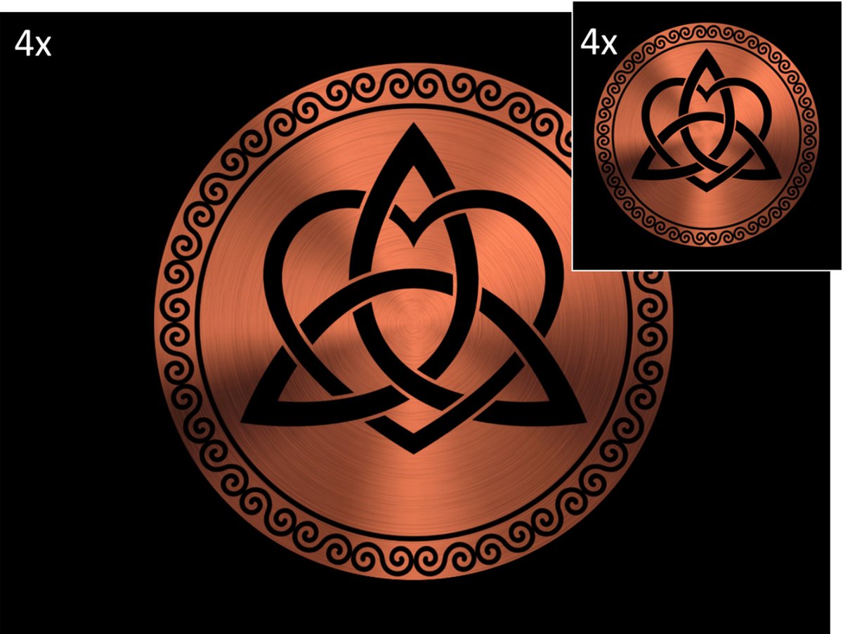 Celtic Tree - Set Placemats en Onderzetters - Symbool voor Liefde en Vriendschap - Zwart - Rosé - Pagan - Heidens - Keltisch - Magisch - Tafel - Tafeldecoratie - Eten - Placemat - Onderzetter