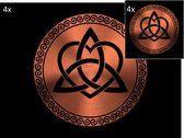 Celtic Tree - Set Placemats en Onderzetters - Symbool voor Liefde en Vriendschap - Zwart - Rosé - Pagan - Heidens - Keltisch - Magisch - Tafel - Tafeldecoratie - Eten - Placemat -