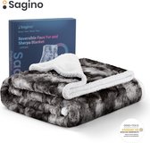 Sagino® Zachte Fleece Deken – Hoge Kwaliteit – Omkeerbaar - Onderhoudsvriendelijk - Geschikt voor alle leeftijden- 127X 150 cm