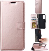 Samsung Galaxy S20 Telefoonhoesje - Bookcase - Ruimte voor 3 pasjes - Kunstleer - SAFRANT1 - Rosé Goud