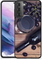 Leuk TPU Backcase Geschikt voor Samsung Galaxy S21 Plus Telefoonhoesje met Zwarte rand Wijn