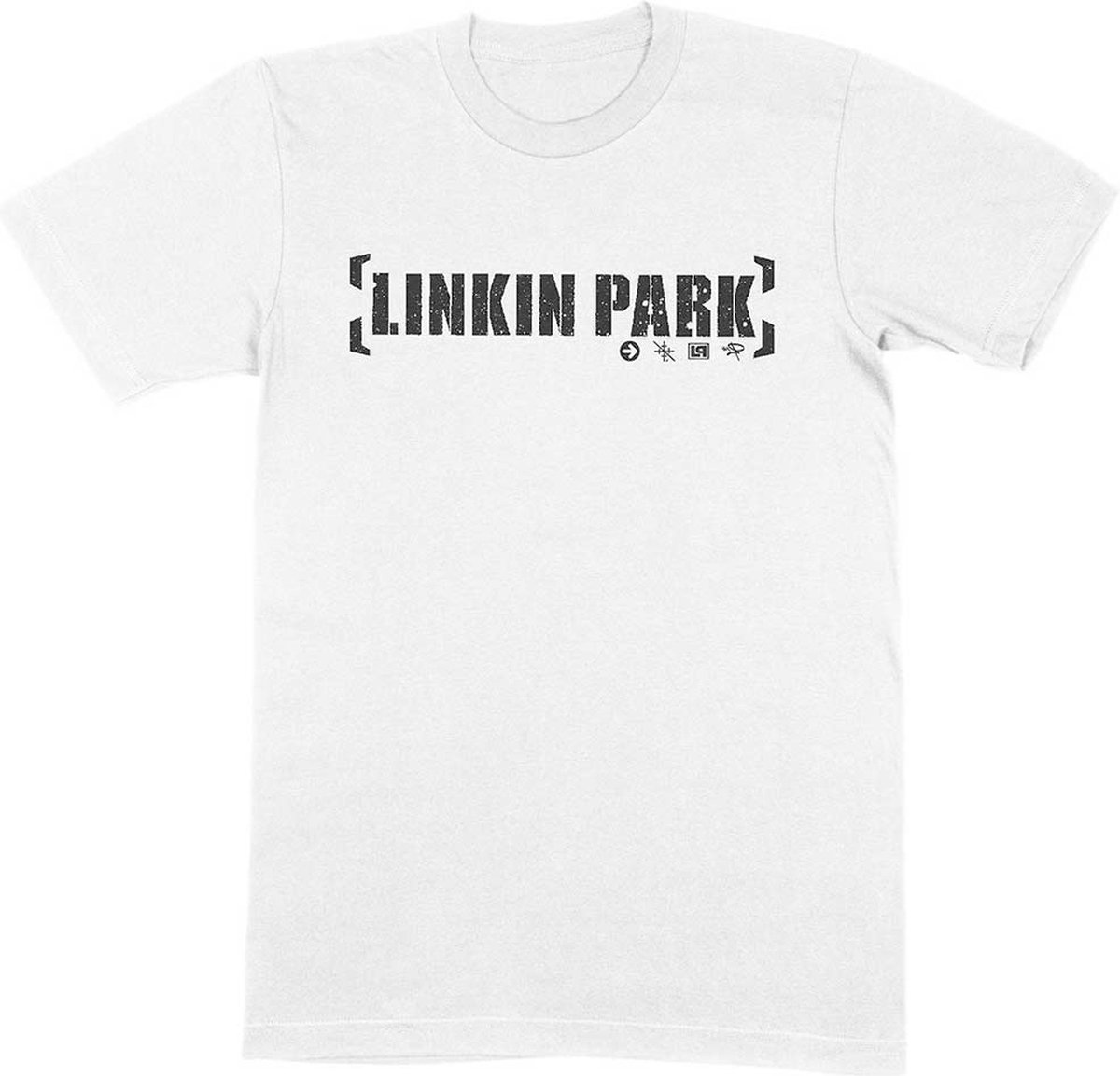 Linkin Park - Bracket Logo Heren T-shirt - S - Wit