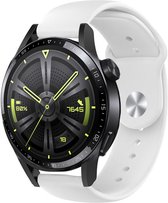 Strap-it Sport bandje geschikt voor Huawei Watch GT / GT 2 / GT 3 / GT 3 Pro 46mm / GT 2 Pro / GT Runner / Watch 3 & 3 Pro - wit