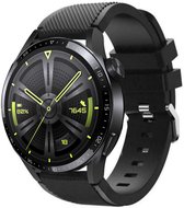 Siliconen Smartwatch bandje - Geschikt voor  Huawei Watch GT 3 46mm siliconen bandje - zwart - Zwart - Strap-it Horlogeband / Polsband / Armband