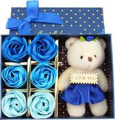 Geschenkdoosje met zeeproosjes en beertje I Love You (Blauw) - Moederdag - Valentijnsdag TIP