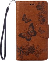 Mobigear Telefoonhoesje geschikt voor Apple iPhone SE (2020) Hoesje | Mobigear Butterfly Bookcase Portemonnee | Pasjeshouder voor 2 Pasjes | Telefoonhoesje voor Pinpas / OV Kaart / Rijbewijs - Bruin