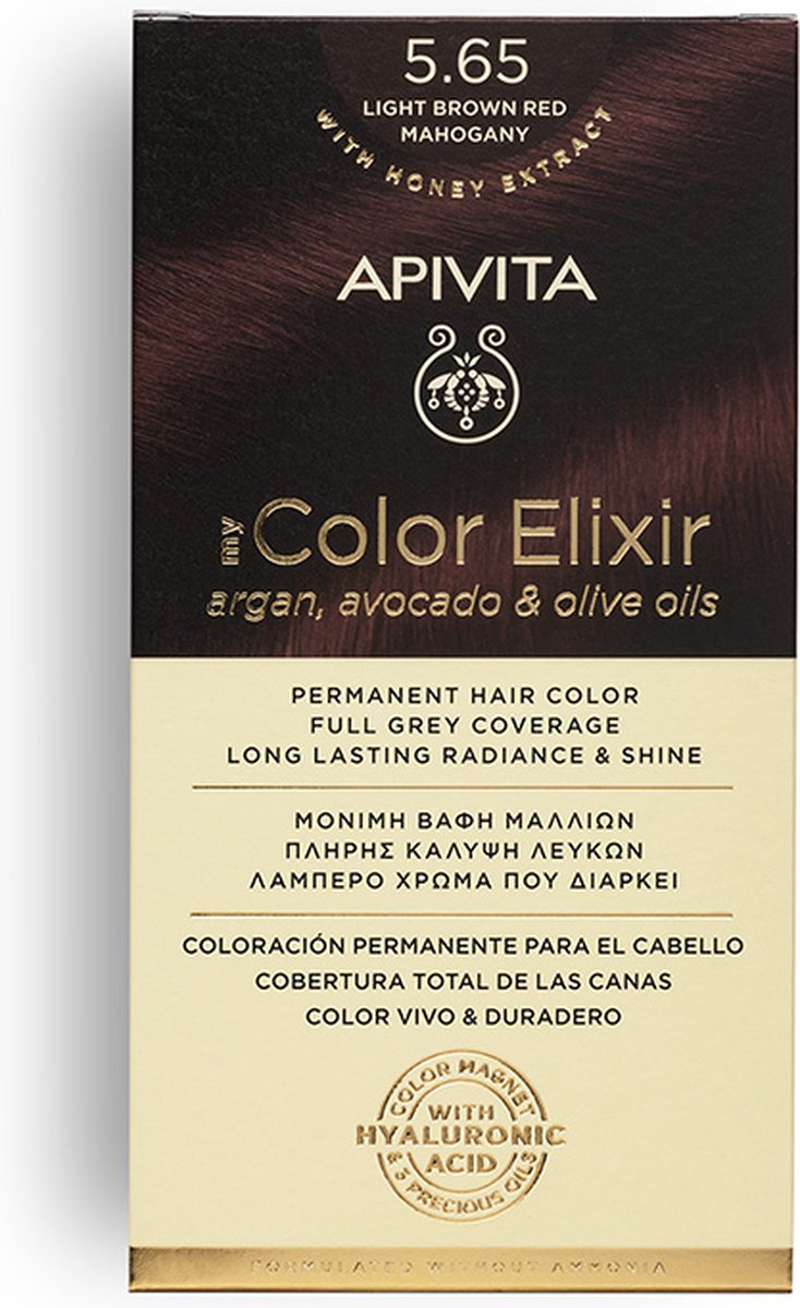 Apivita Hair Colour Haarverf Hair Color Elixir Permanent Hair Color 5.65