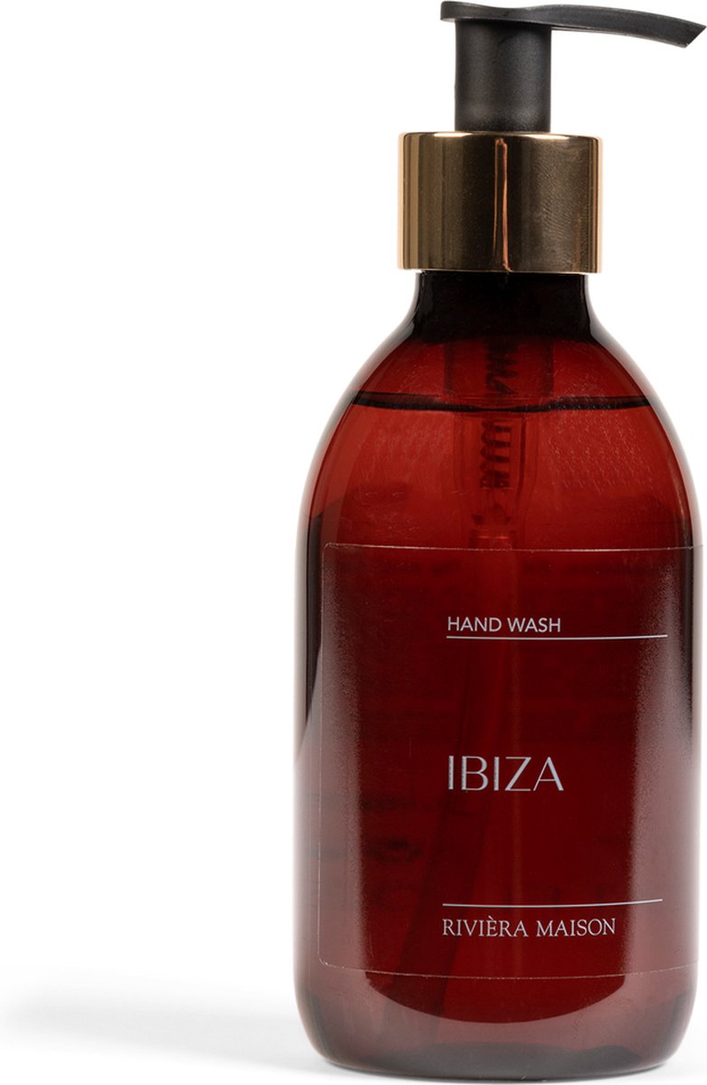 Riviera Maison Zeep dispenser, zeeppompje, handzeep - Hand Wash Ibiza - Bruin - Polyethyleen - 300 ml